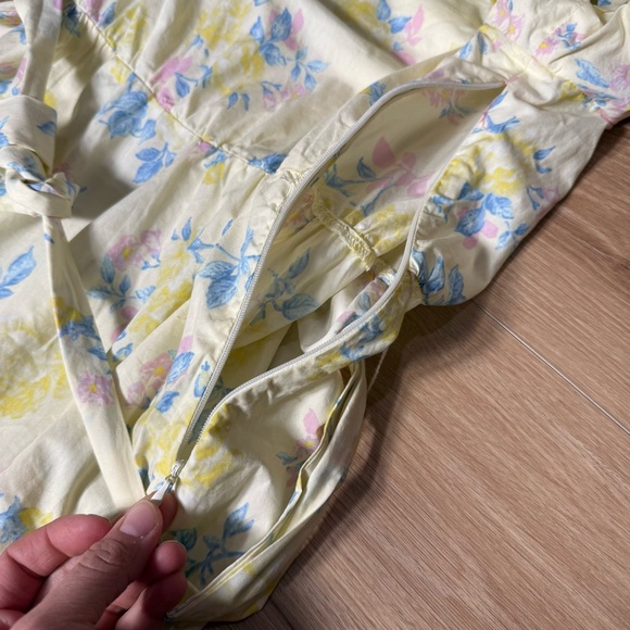 LoveShackFancy x Target Puff Sleeve Dress Yellow Floral Cottage Size 12 - Picture 8 of 13